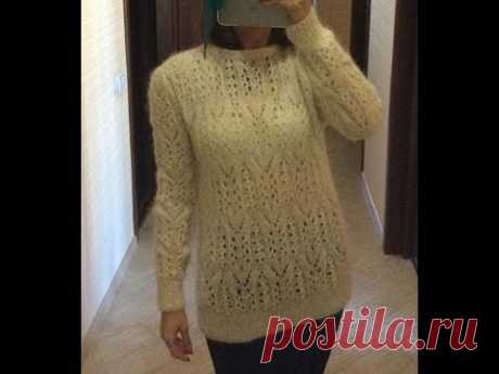 Анонс МК по вязанию чудесного бесшовного ажурного свитерка с мохера/ Crochet/ Knitting
