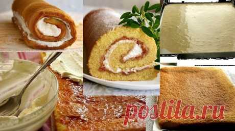 Рецепт очень удачного бисквитного рулета. Действительно быстро и вкусно! Как в теплом, так и в холодном виде, не ломается, не сухой, вкусный…  Ингредиенты:  Стакан — 250 мл  Для бисквита:  1/4 ст. молока
 2 ст. л. сливочного масла
 100 г муки
 40 г крахмала
 1 ч. л. разрыхлителя (или 1 ч.л. соды без горки)
 2/3 ст. сахара
 1/4 ч. л. соли
 3 яйца