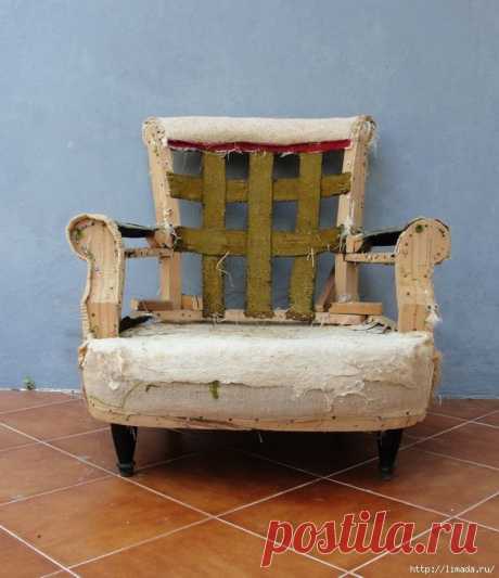 Старые табуретки в красивые османские пуфики, мастер-класс