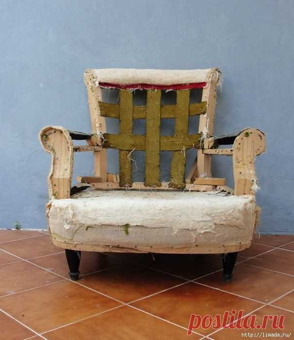 Старые табуретки в красивые османские пуфики, мастер-класс