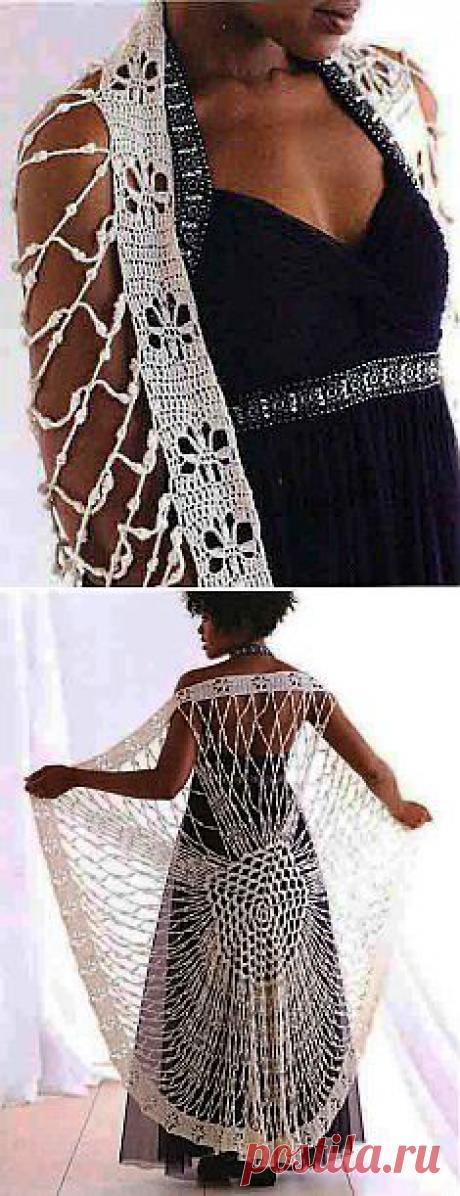 Оригинальная круглая шаль «Орхидея»