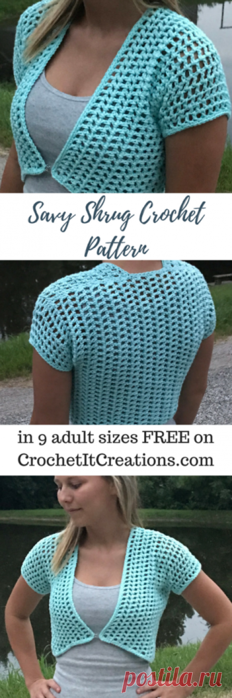 Savy Shrug Free Crochet Pattern by Crochet it Creations
