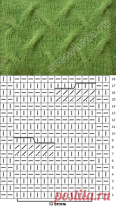 коса и з жгутов со снятыми петлями | каталог вязаных спицами узоров