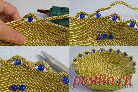 Как сделать Easy Metallic Gold Rope Спиральный корзина для ежедневного использования - Pandahall.com