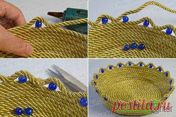 Как сделать Easy Metallic Gold Rope Спиральный корзина для ежедневного использования - Pandahall.com