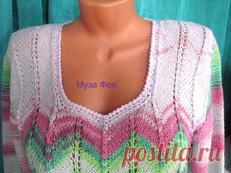 Пуловер "Колокольчик Миссони" на спицах.