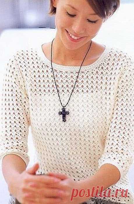 Crochet pullover sweater pattern. Ladies sweaters | Laboratory household