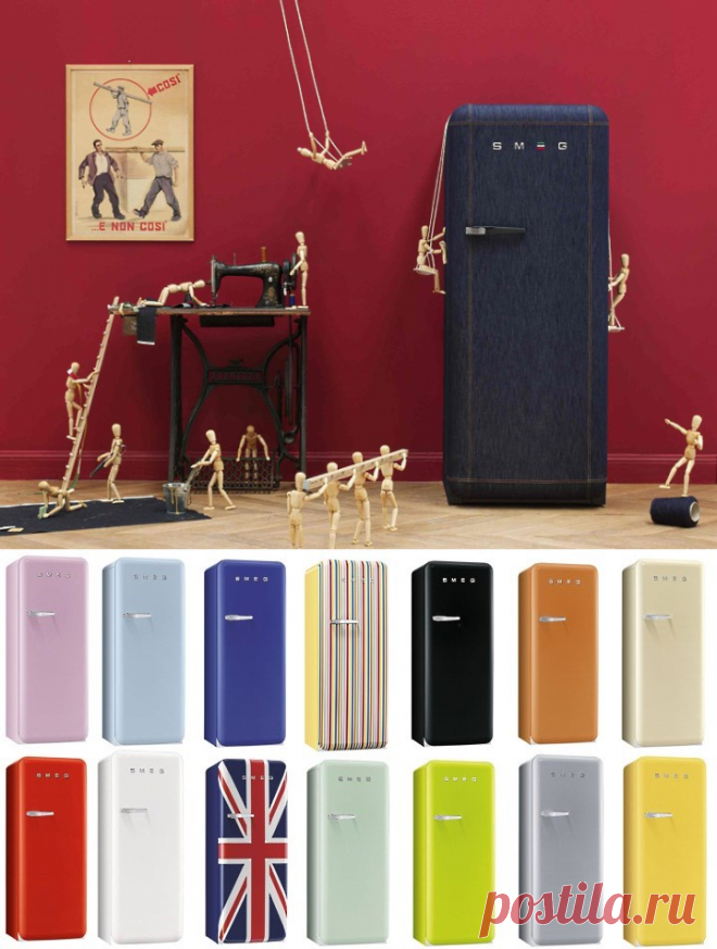 Цветные холодильники: серебристые и золотые модели разных брендов