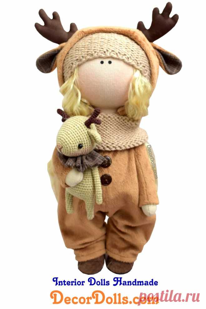 Deer Art Doll, Gift Tilda Doll, Baby Doll Handmade, Soft Fabric Doll, Rag Textile Doll, Cloth Nursery Doll, Interior Decor Doll by Olga G Hello, dear visitors!This is handmade cloth doll created by Master Olga G (Vinnitsa, Ukraine). Doll is made by Order.Order production time is 1-2 weeks. FREE SHIPPING TO ANY COUNTRYDoll is 29 cm (11,4 inch) tall and made of only quality materials.All dolls stated on the photo are made by Olga G.You can find them in our