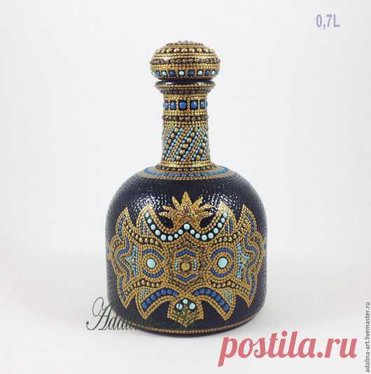 Купить АРМАН штоф Точечная роспись - роспись, точечная роспись, штоф, графин, подарок мужчине