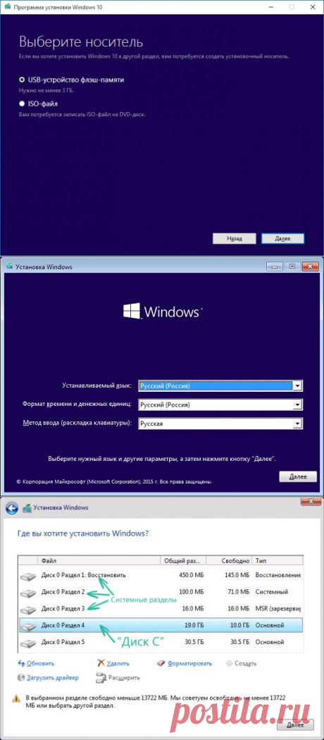 Установка Windows 10 с флешки.