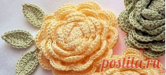 Чайная роза крючком
