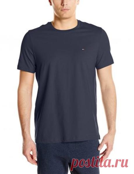 Tommy Hilfiger Men's Short Sleeve Crew Neck Flag T-Shirt, Dark Navy, Small | Amazon.com