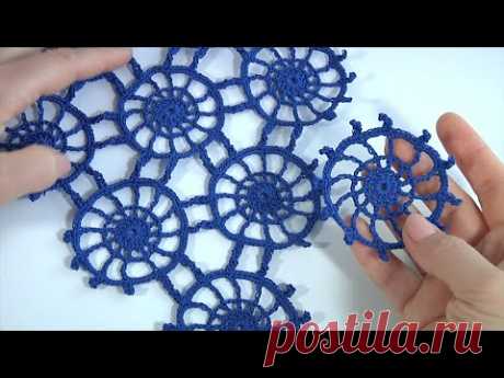 How to Crochet Spider Web Motif/ Crochet Round Motif