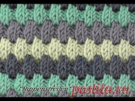 Stricken - Hebemaschenmuster - Rippenstreifen - Veronika Hug