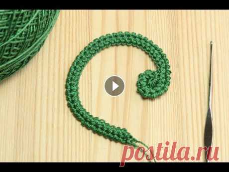 Вязание ПРАВОГО ЗАВИТКА на шнуре гусеничка - крючок для начинающих  Education crochet Мастер-класс для начинающих по вязанию крючком ПРАВОГО завитка на шнуре гусеничка с обвязкой &quot; рачий шаг&quot;. Урок вязания шнура гусеничка - кр...