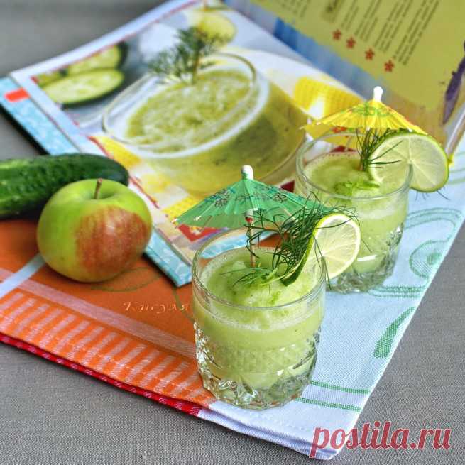 Зелёный смузи с огурцом и яблоком | Кошкин дом