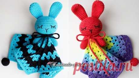 Комфортер крючком - игрушка для самых маленьких - Handmade-Paradise Комфортер крючком - игрушка для самых маленьких. Схемы вязания игрушки - сплюшки с кроликом, связанным крючком в технике амигуруми