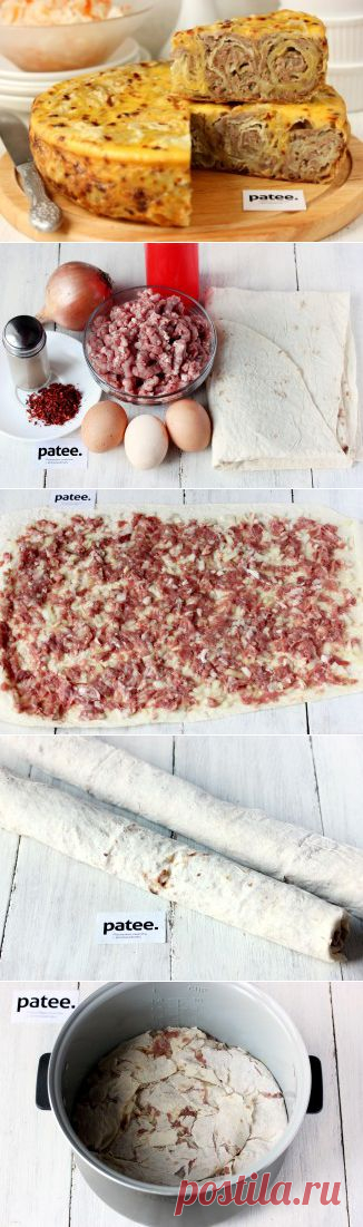 Мясной пирог Ленивец в мультиварке