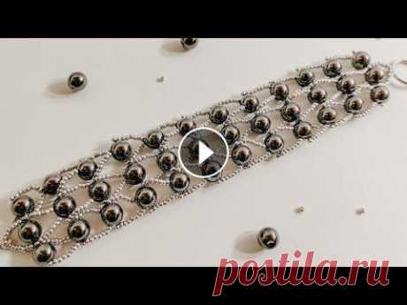 Браслет из Бисера и Бусин /PandaHallSelected / Бисероплетение PandaHallSelected https://selected.pandahall.com/ 1. Гематитовые бусины 8мм 3 нити 150 шт. https://inlnk.ru/Pm4kN 2. Гематитовые граненые каменные бус...