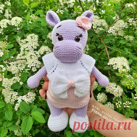 Hand-made товары: вязаная игрушка бегемот. купить у мастера без наценок!