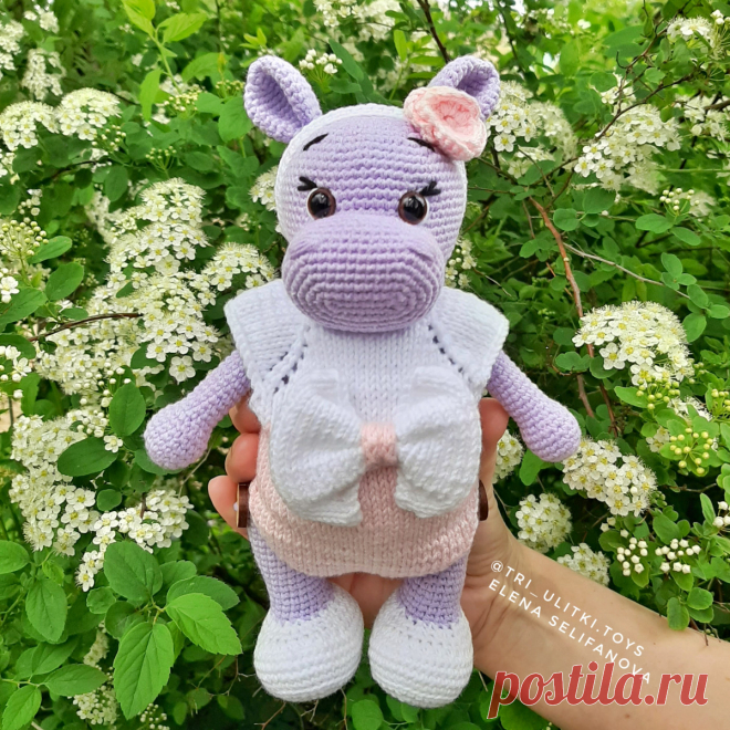 Hand-made товары: вязаная игрушка бегемот. купить у мастера без наценок!