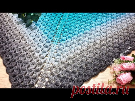 🦋 Шаль Крючком "Крылья Бабочки" из YarnArt Flowers Alpaca🦋 Один Узор💗 2 Варианта Шали . Туториал.