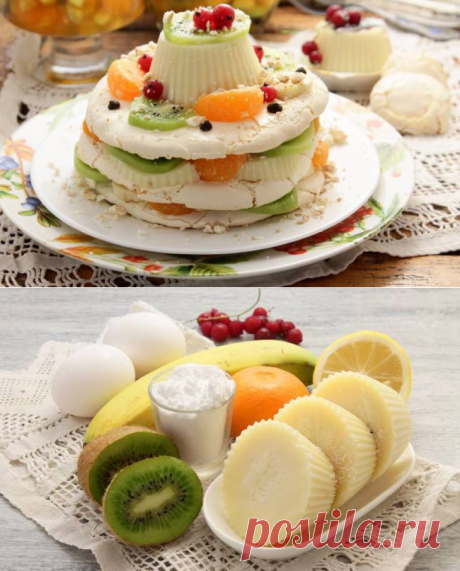 Многослойный десерт с безе