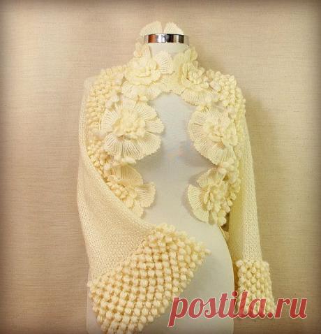 Вязаные крючком болеро с цветками. Модные вязаные болеро | 3vision - Fashion blog