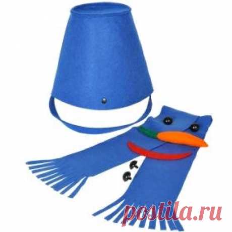 Набор для лепки снеговика &quot;Улыбка&quot;, синий, фетр/флис/пластик с возможностью нанесения логотипа, артикул 20901/24, коллекция Новогодние сувениры