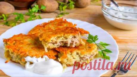 ​Картофельные блины с куриным фаршем