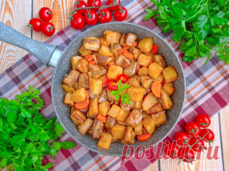 Как приготовить баклажаны с картошкой на сковороде: быстрое и сытное овощное рагу - 1000.menu