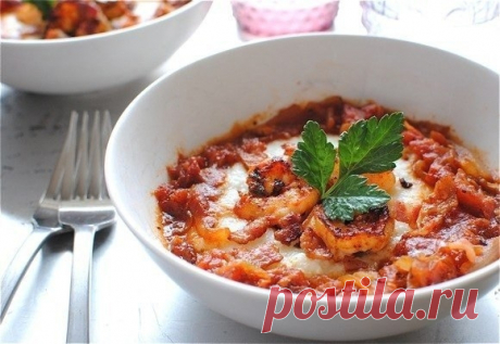 жареные креветки с соусом