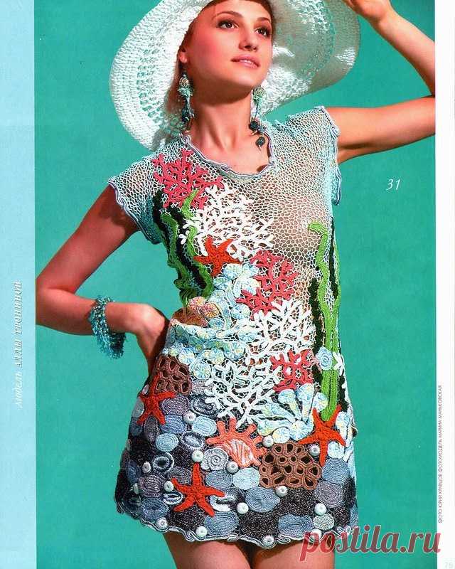 Irish crochet &: Морская туника и советы от Алла Трониной
