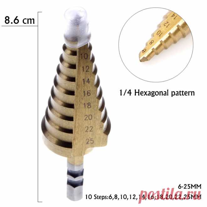 металла стены искусства 3d Picture - More Detailed Picture about Unique HSS4241 Step Drill Bit Titanium Coated 1/4