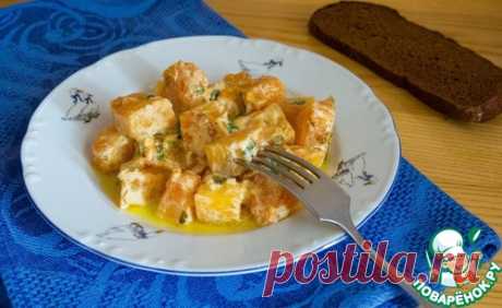 Тыква в сметанно-чесночном соусе - кулинарный рецепт