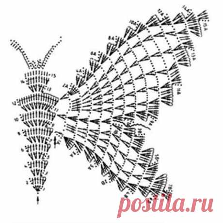 Кружевные бабочки крючком