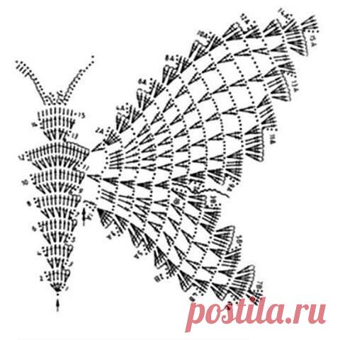 Кружевные бабочки крючком