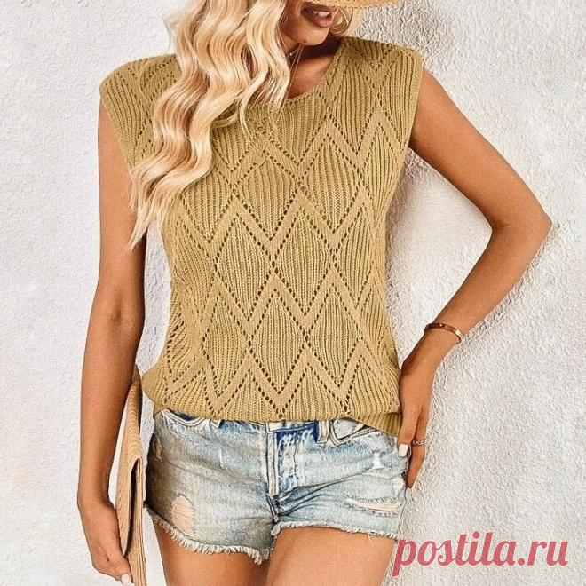 Топ с ажурными ромбами (схема узора)