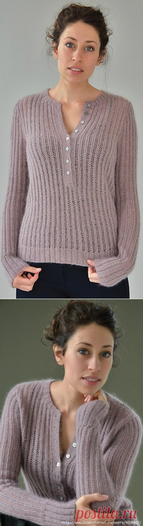 Light by Kim Hargreaves. Ажурный пуловер "Light".