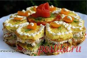 Праздничный закусочный торт | Кулинарные рецепты