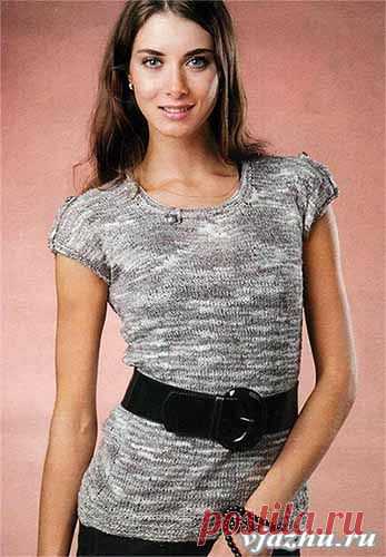 Женский топ из меланжевой пряжи