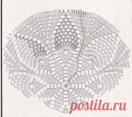 Салфетка с виноградом крючком