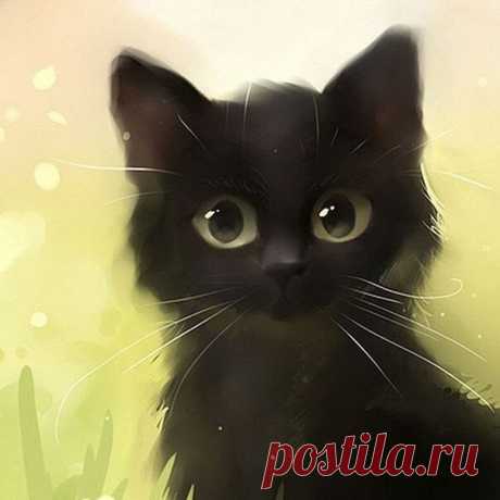 - Чёpные кошки пpиносят непpиятности... - Непpиятности? - Стрaнно: мне неприятности пpиносят люди, a кошки добро и теплoту.