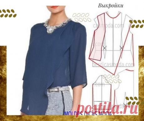 Элегантные блузы и футболки с легким кроем. Выкройки прилагаются