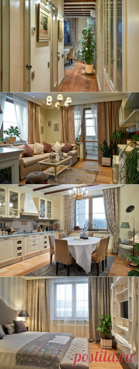 Домик в деревне в городской квартире - Роскошь и уют
Главной идеей автора проекта Глеба Полонского при разработке интерьера 2-х комнатной квартиры стало создание уютной и тёплой атмосферы среди каменных джунглей. Хотелось добиться эффекта некого домика в деревне. Квартира общей площадью 90 м2, расположенная на западе столицы в жилом комплексе «ФилиЧета», изначально была единым пространством без стен – радость для хозяина и большое поле для фантазии архитектора.