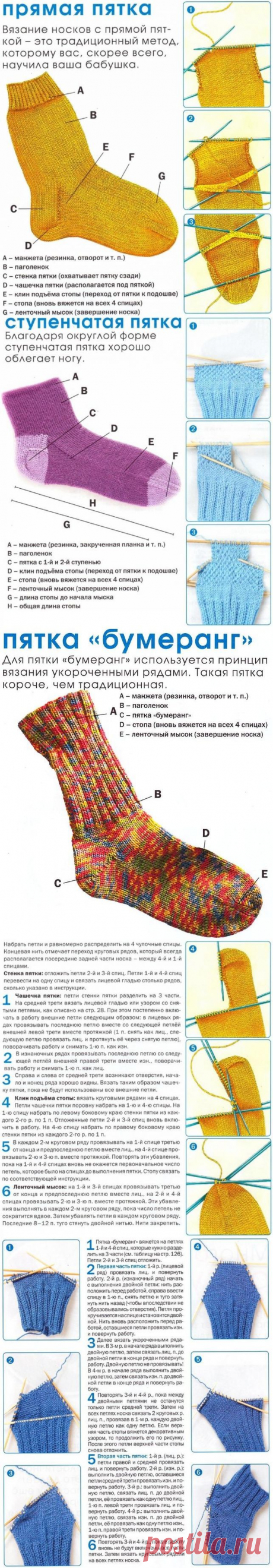 Вязание спицами: такие разные пятки.
