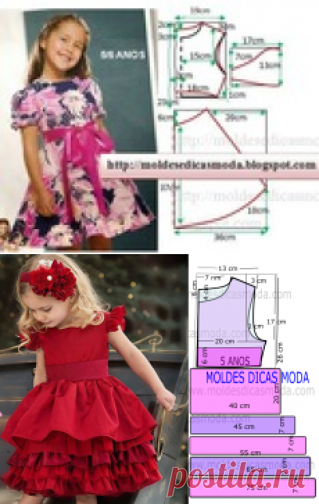 Платье для девочки 5-6 лет. Выкройка