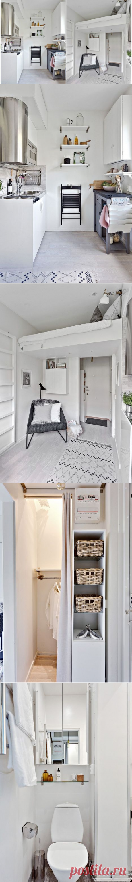 Светлый и практичный интерьер крошечной квартиры — Роскошь и уют