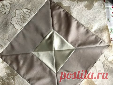 Лоскутный блок ромбический квадрат. Лоскутное покрывало. часть 1